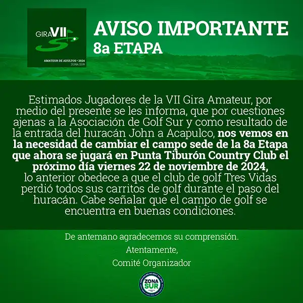 Aviso importante